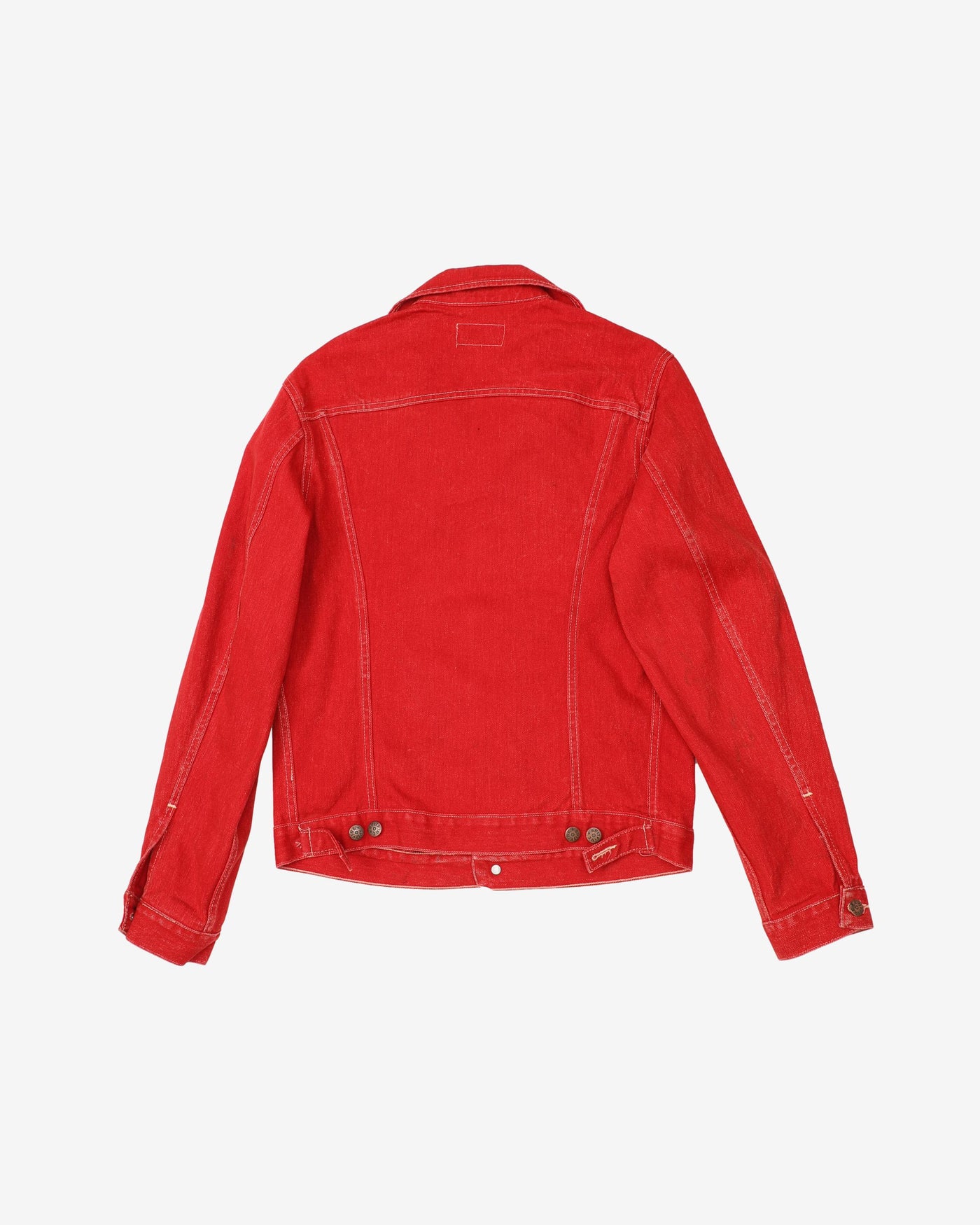Vintage 70s Spitfire Deadstock With Tags Red Denim Jacket - M
