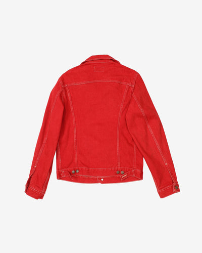 Vintage 70s Spitfire Deadstock With Tags Red Denim Jacket - M