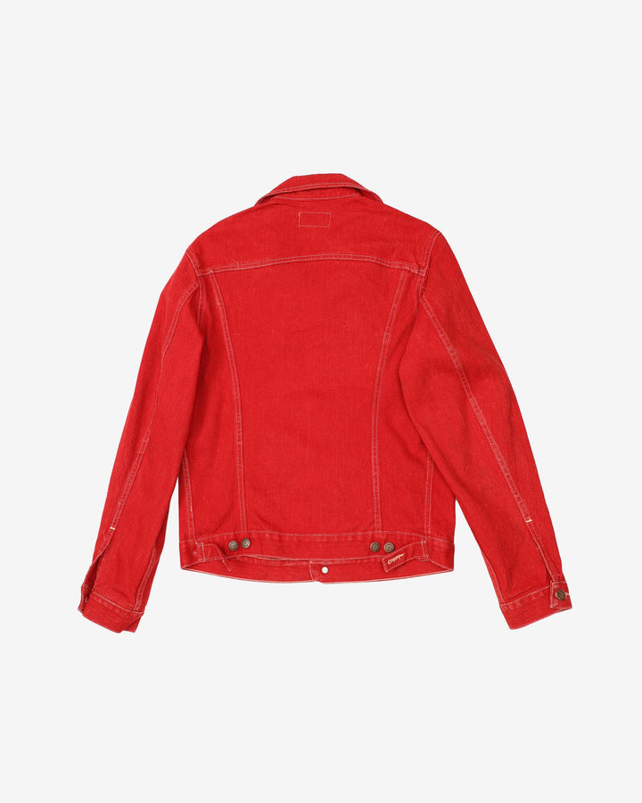 Vintage 70s Spitfire Deadstock With Tags Red Denim Jacket - M
