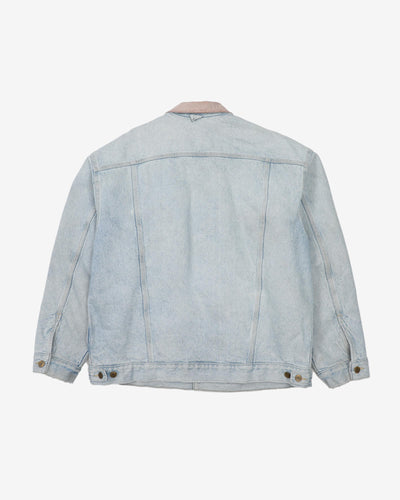 Vintage 90s Carhartt Blue Denim Blanket Lined Workwear Jacket - XL