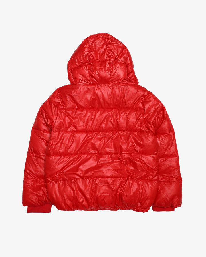 GAP Upcycled Red Hooded Puffer Jacket - S