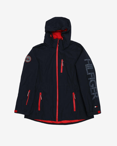 Tommy Hilfiger Navy Hooded Rain Jacket - S
