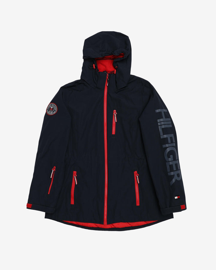 Tommy Hilfiger Navy Hooded Rain Jacket - S