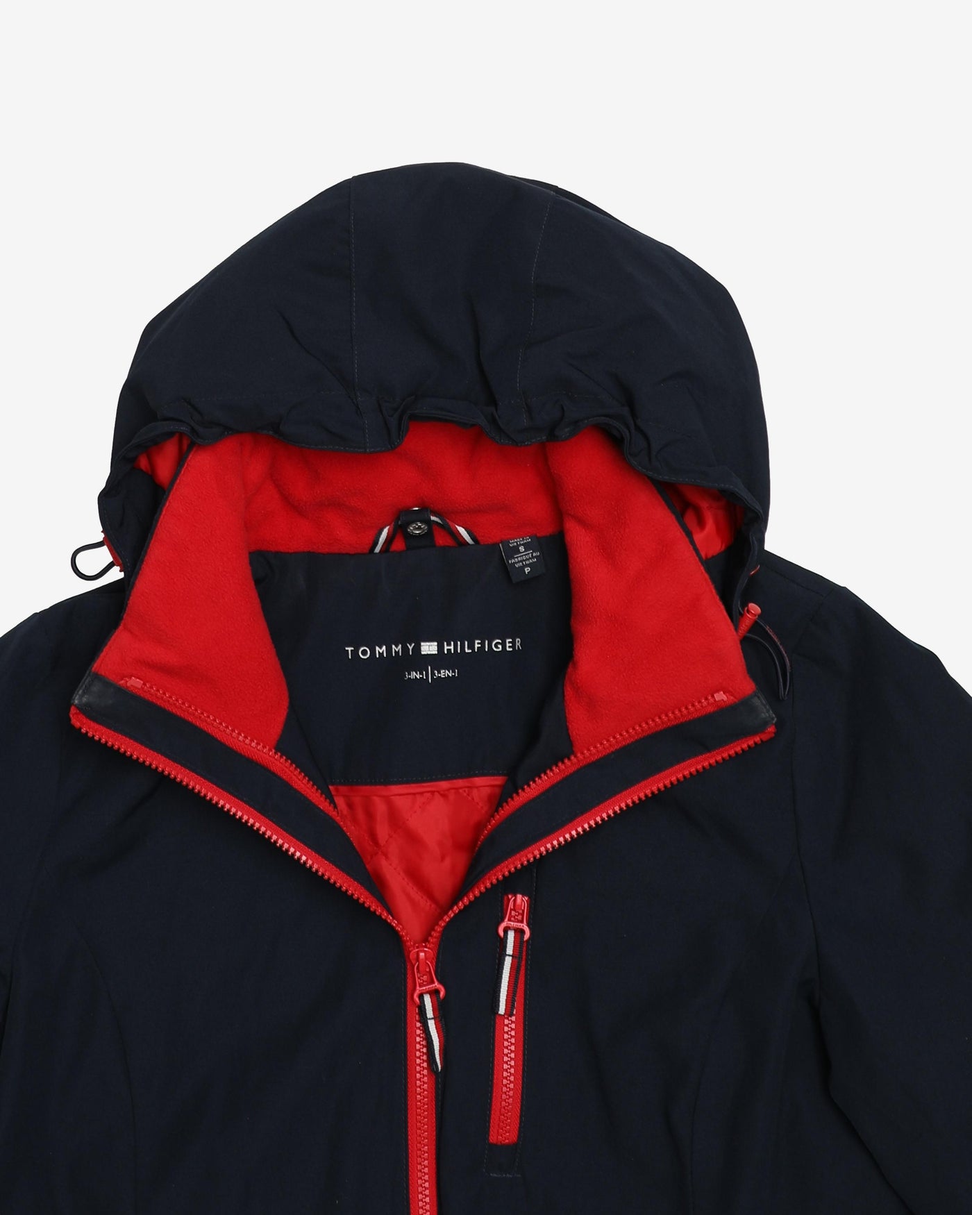 Tommy Hilfiger Navy Hooded Rain Jacket - S