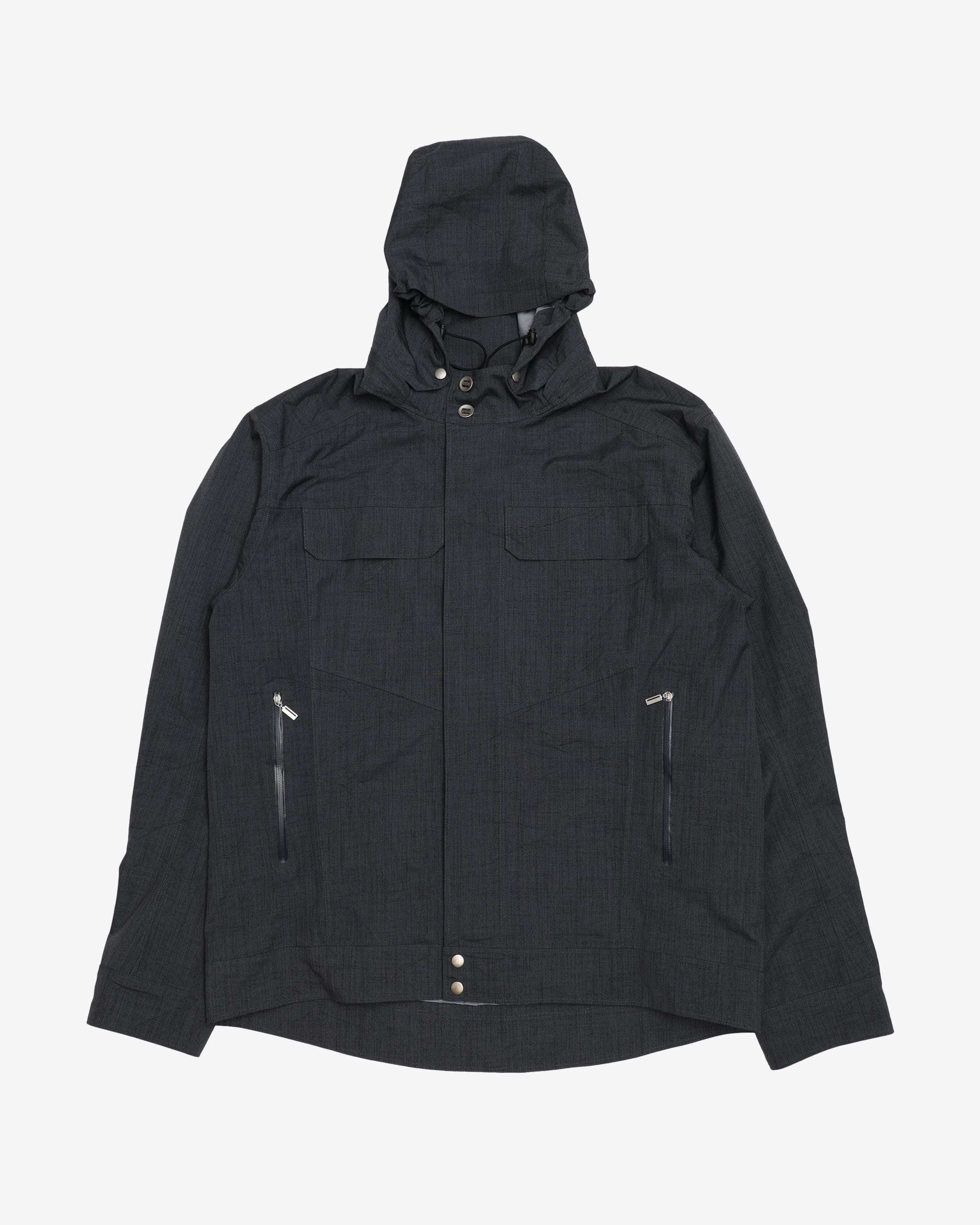 NAU Blue / Grey Hooded Rain Jacket - L