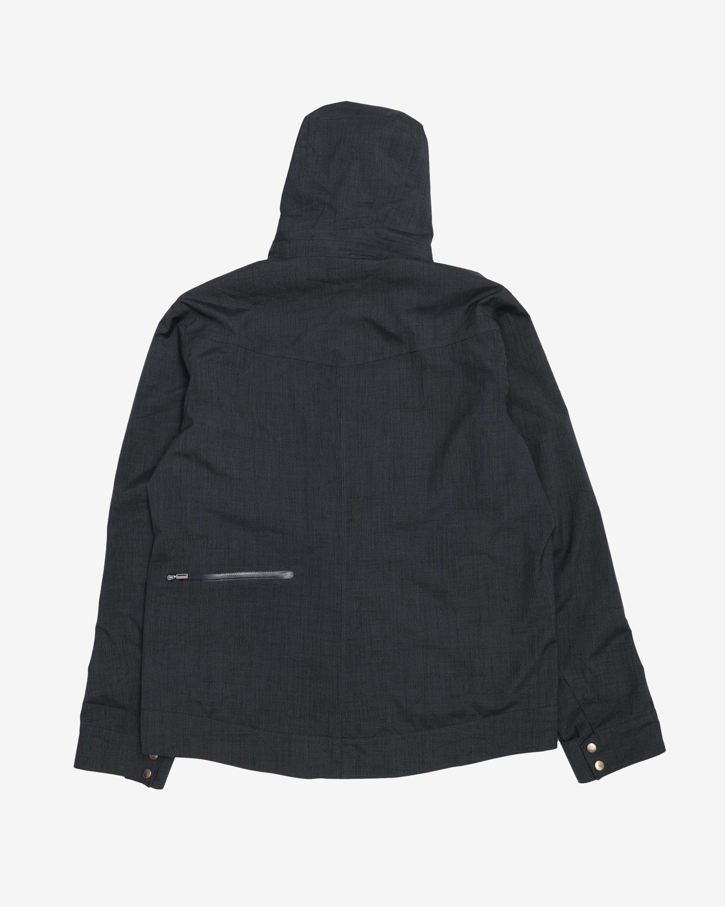 NAU Blue / Grey Hooded Rain Jacket - L