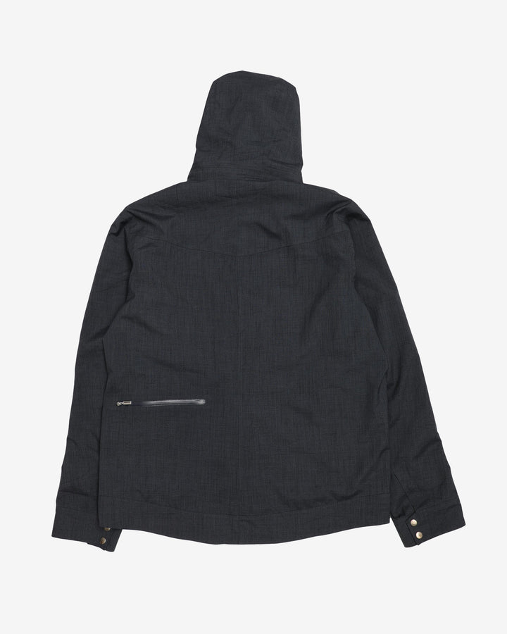 NAU Blue / Grey Hooded Rain Jacket - L
