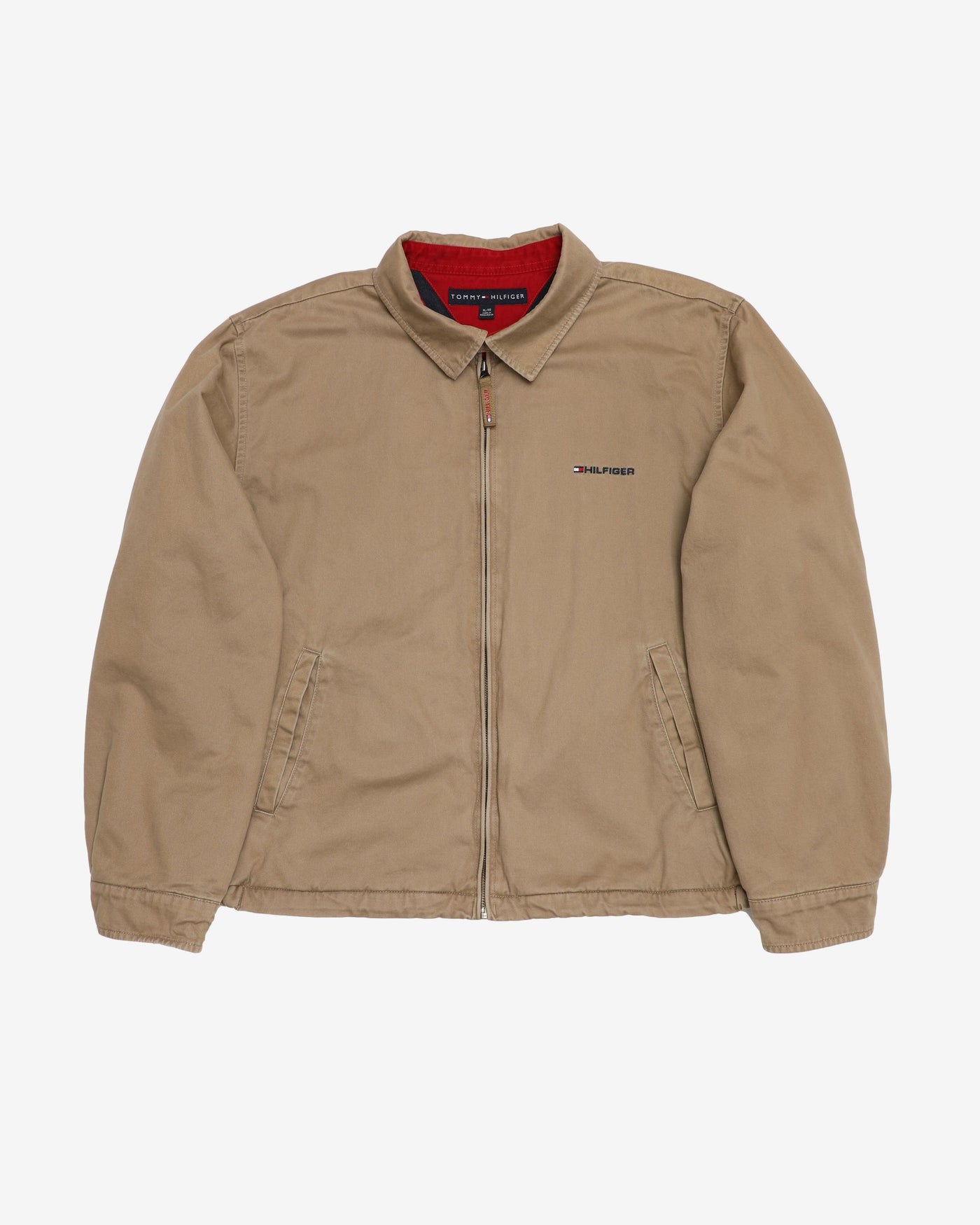 2000s Tommy Hilfiger Beige / Neutral Harrington Bomber Jacket - XL