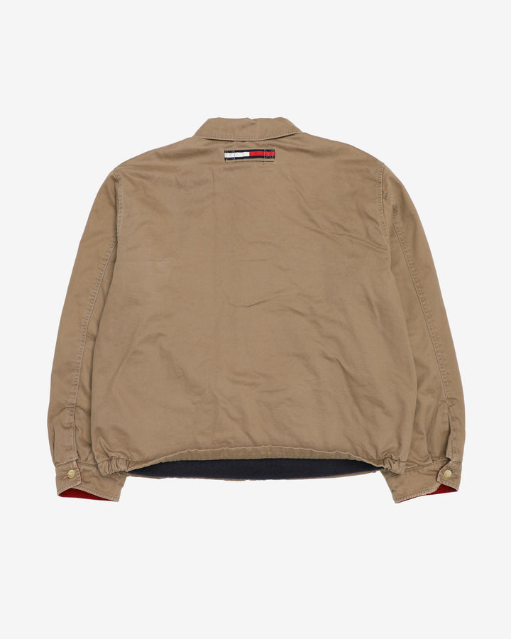 2000s Tommy Hilfiger Beige / Neutral Harrington Bomber Jacket - XL
