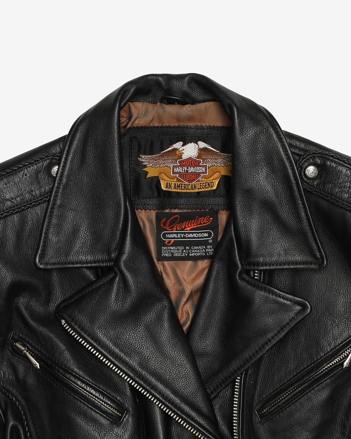Vintage Harley Davidson Authentic Genuine Leather Jacket S