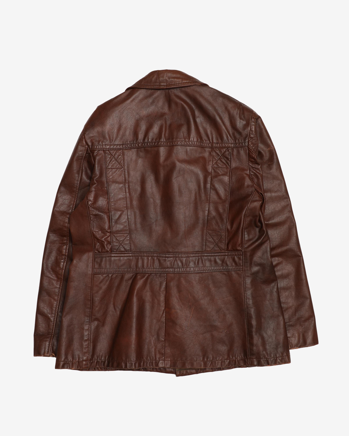 Vintage 70s Sears Brown Leather Jacket - L