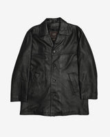 Coach Black Button Up Leather Jacket - M