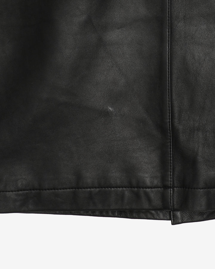 Coach Black Button Up Leather Jacket - M