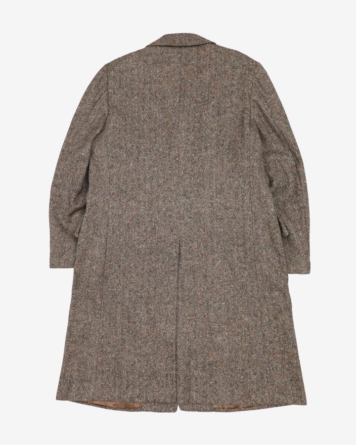 Crombie Tweed Wool Herringbone Overcoat L - Main Image
