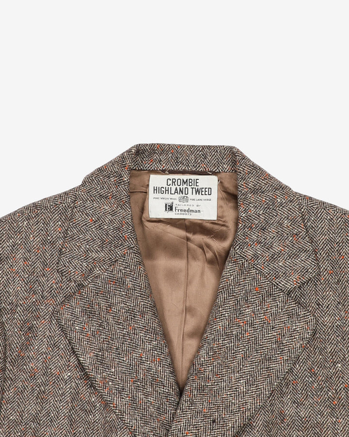 Crombie Tweed Wool Herringbone Overcoat L - Main Image