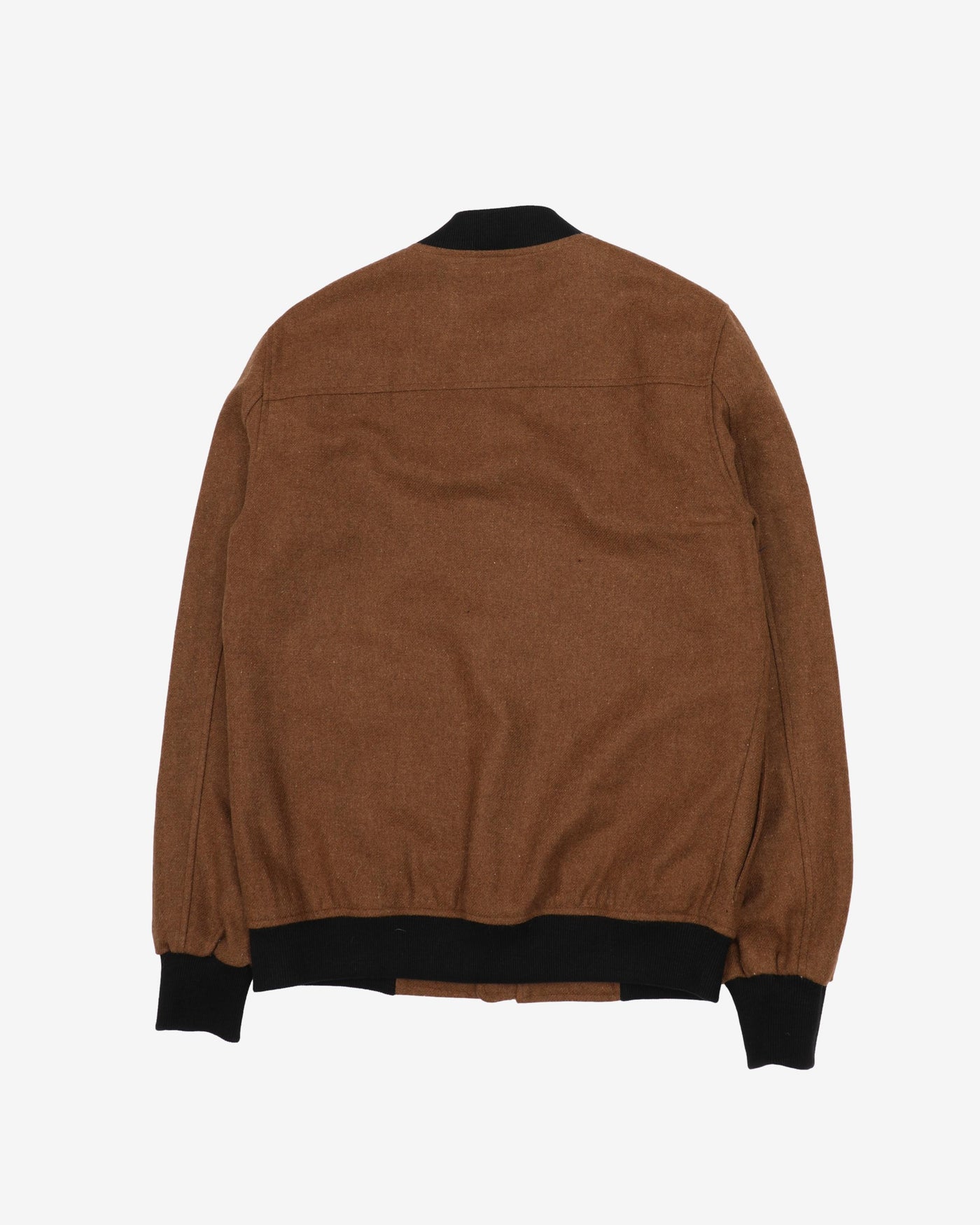 Brown Wool Bomber Style Jacket - XS