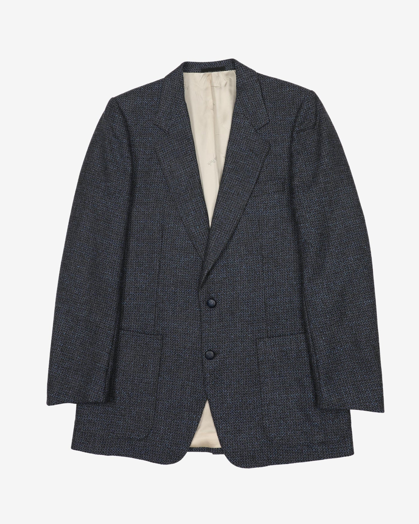 Blue And Black Wool Tweed Jacket - S