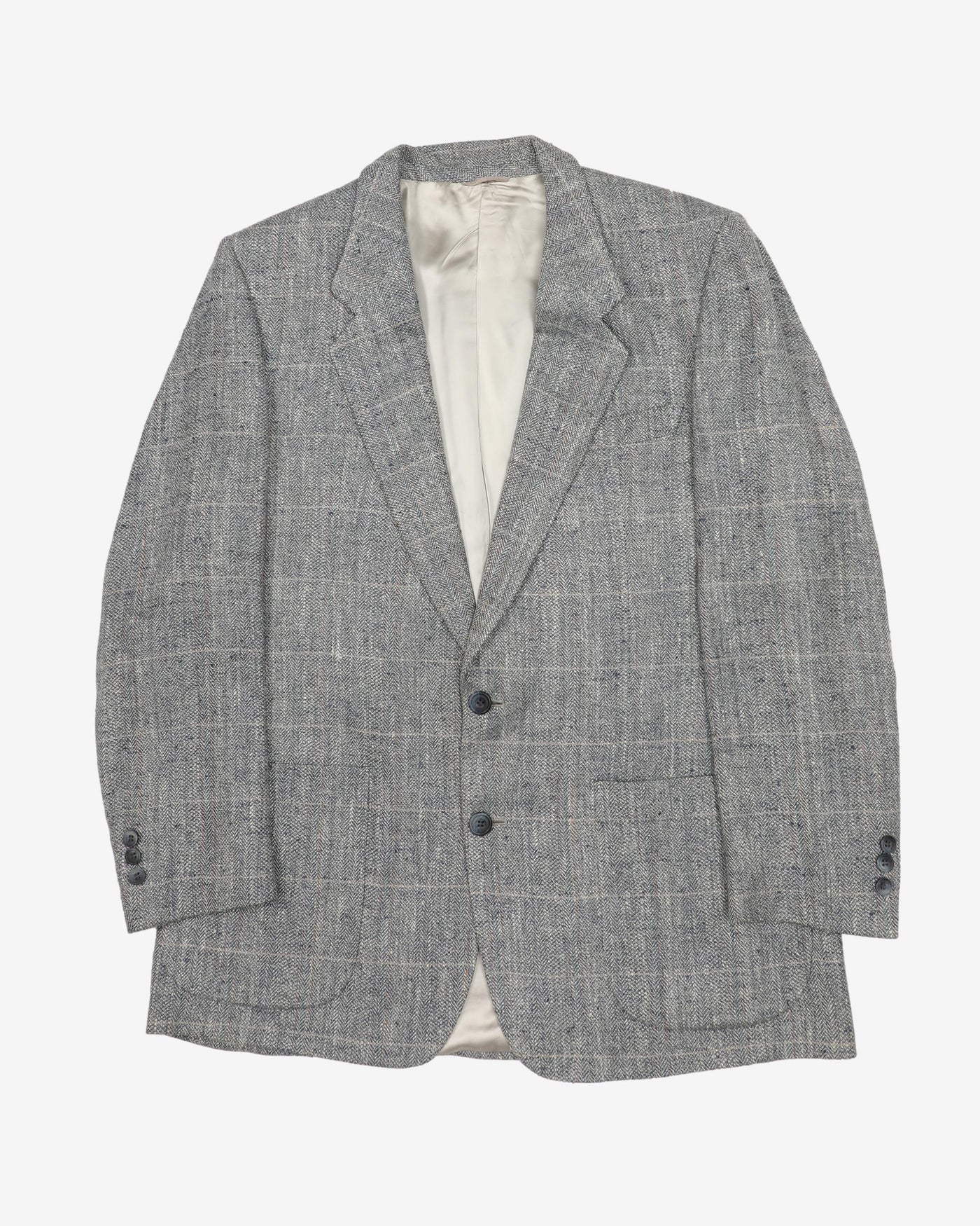 Blue And Grey Wool Tweed Jacket - S