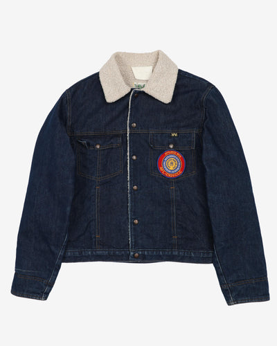 1970s Fleece Lined With Badges Denim Jacket - M
