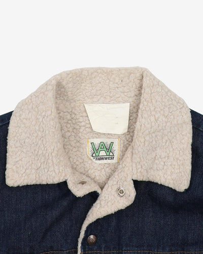 1970s Fleece Lined With Badges Denim Jacket - M