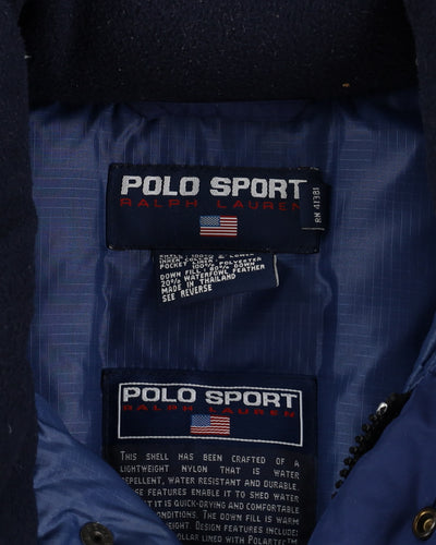 Vintage 90s Polo Sport Ralph Lauren Blue Puffer Jacket - M
