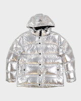 Aritzia TNA The Super Puff Shiny Silver Puffer Jacket - S