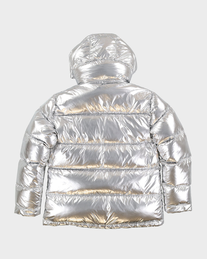Aritzia TNA The Super Puff Shiny Silver Puffer Jacket - S