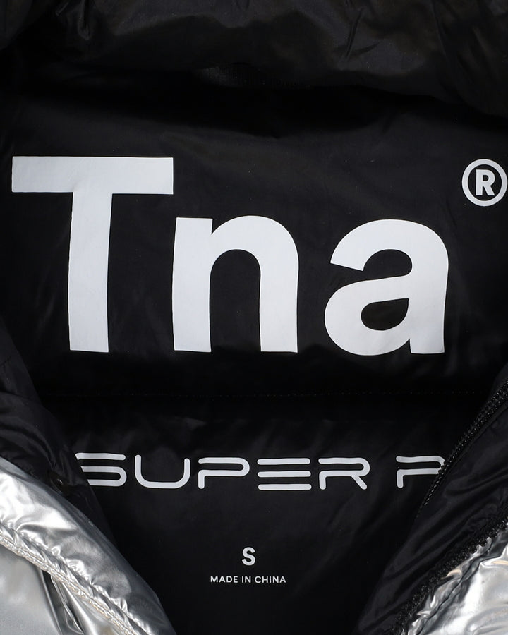 Aritzia TNA The Super Puff Shiny Silver Puffer Jacket - S