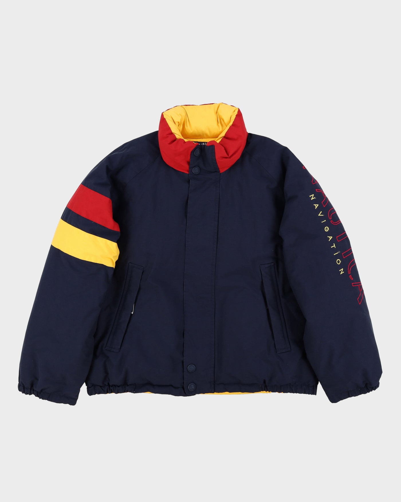 Vintage 90s Nautica Navy / Yellow Reversible Puffer Jacket - XL
