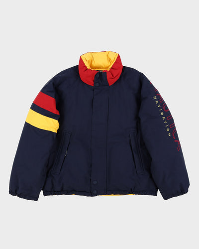 Vintage 90s Nautica Navy / Yellow Reversible Puffer Jacket - XL