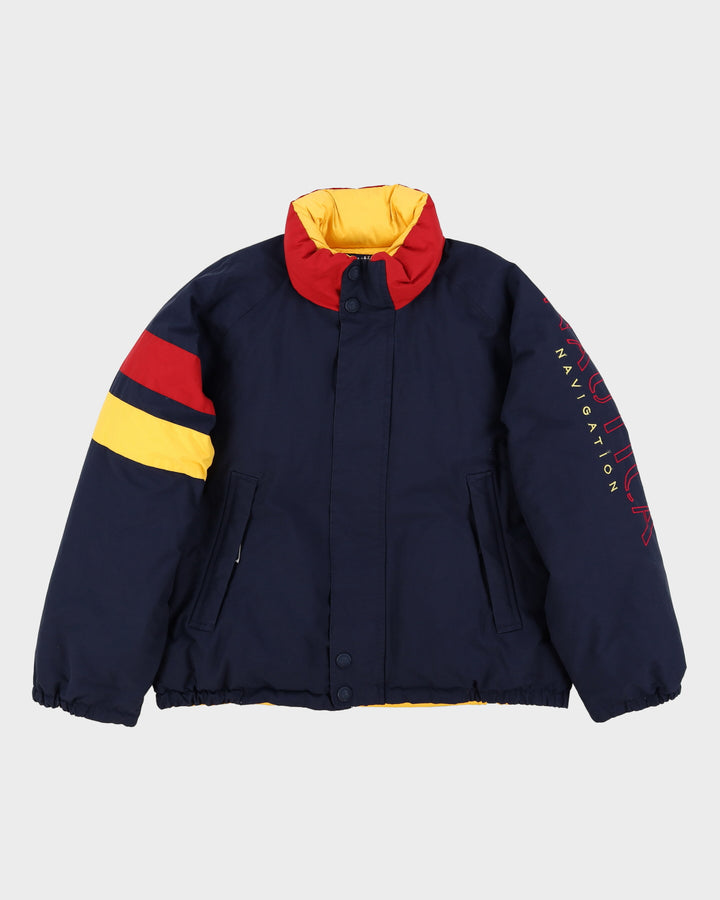 Vintage 90s Nautica Navy / Yellow Reversible Puffer Jacket - XL