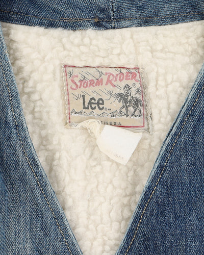 Vintage 60s Storm Rider by Lee Sleeveless Sherpa-Lined Denim Jacket - L