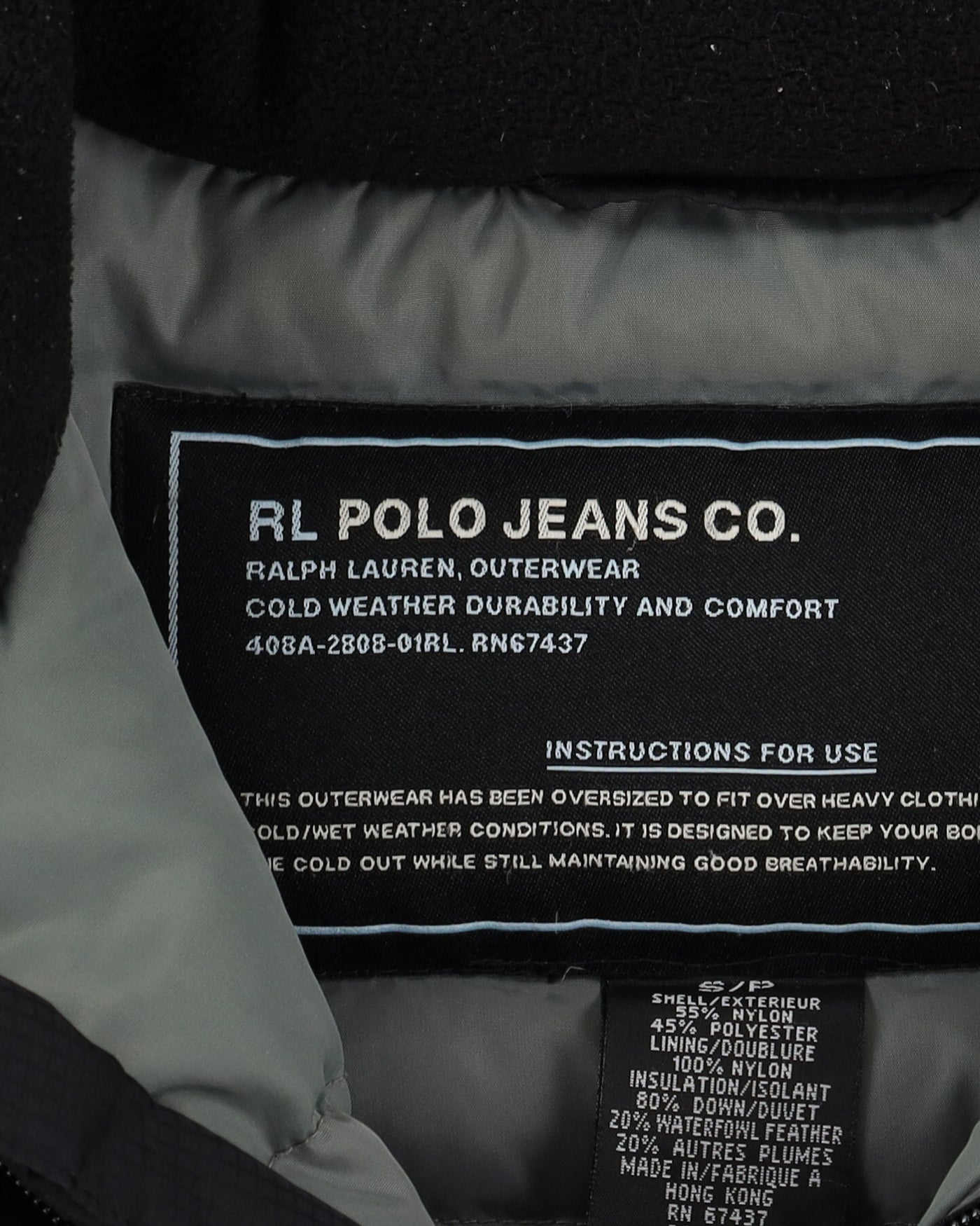 Polo Ralph Lauren Black Puffer Jacket - S