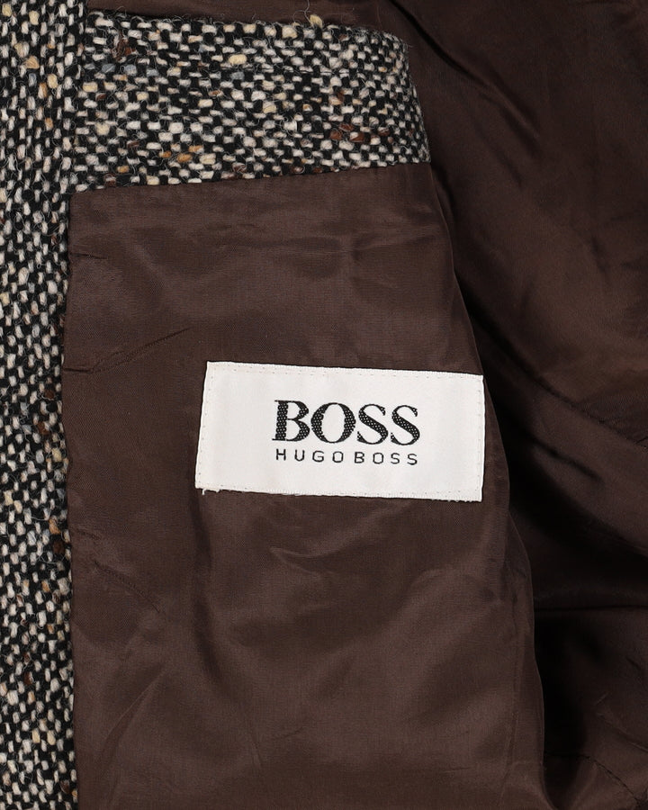 Hugo Boss Brown Donegal Tweed Blazer Jacket - S