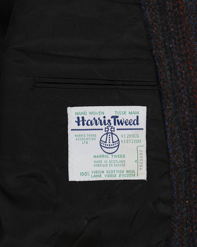 Harris Tweed Striped Wool Blazer Jacket - L