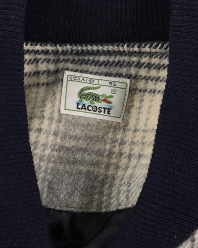 Lacoste Blue Checked Bomber Style Jacket - L