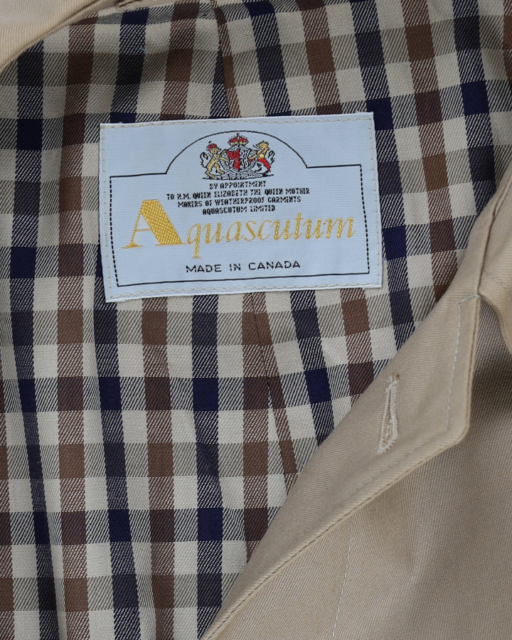Aquascutum Beige Mac Style Coat - L