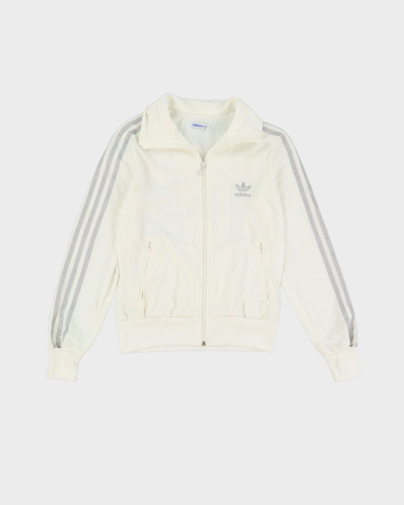 Adidas Silver / White Track Jacket - S / M