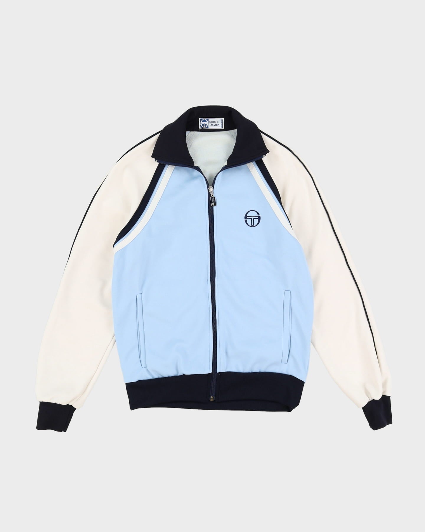 80s Sergio Tacchini Blue / White Track Jacket - S