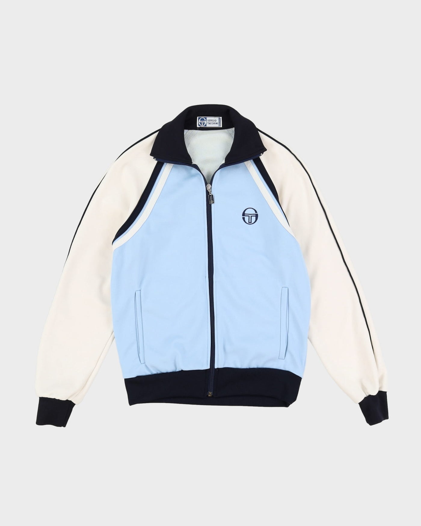 80s Sergio Tacchini Blue / White Track Jacket - S