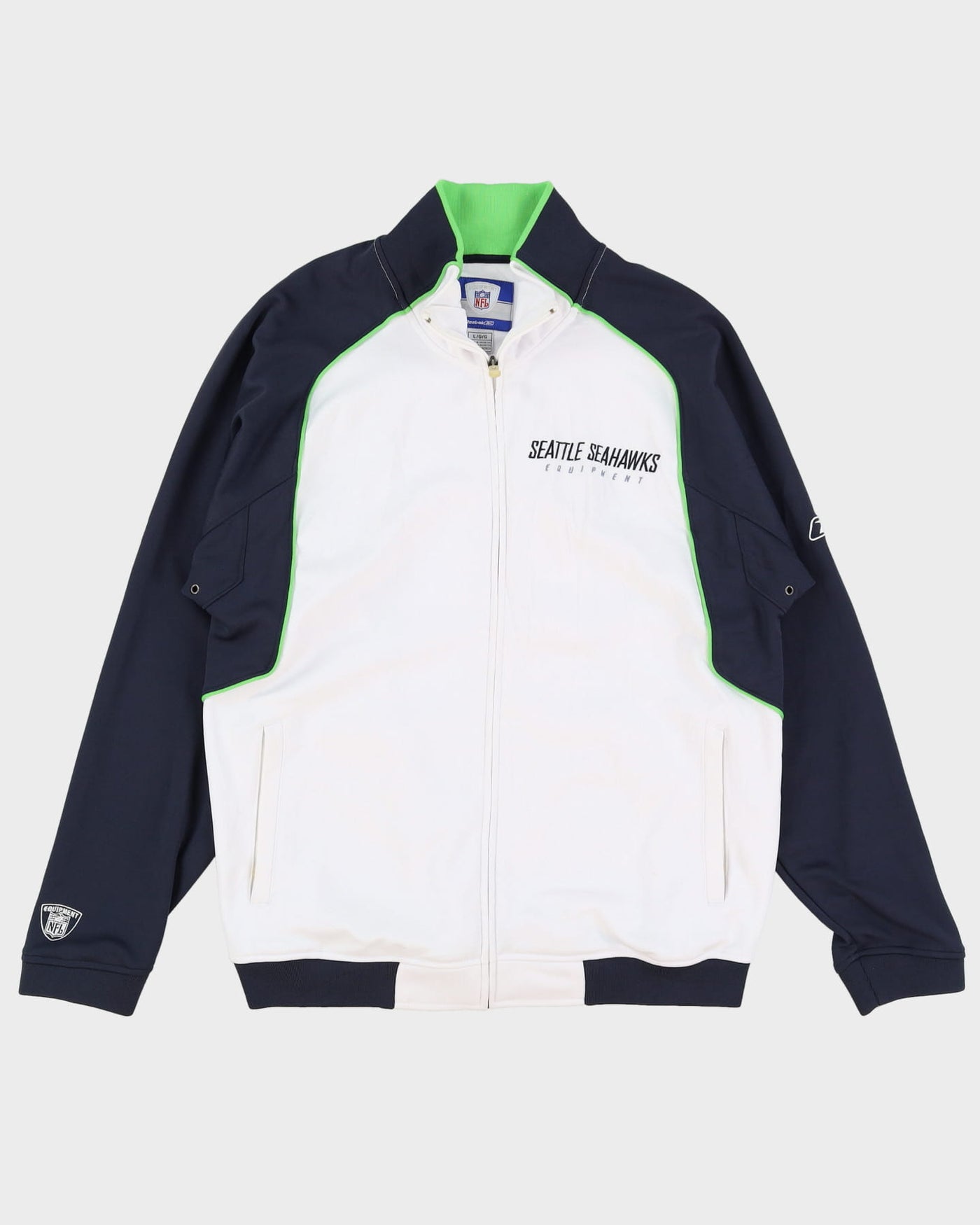 Seattle Seahawks Reebok White / Navy Jacket - L