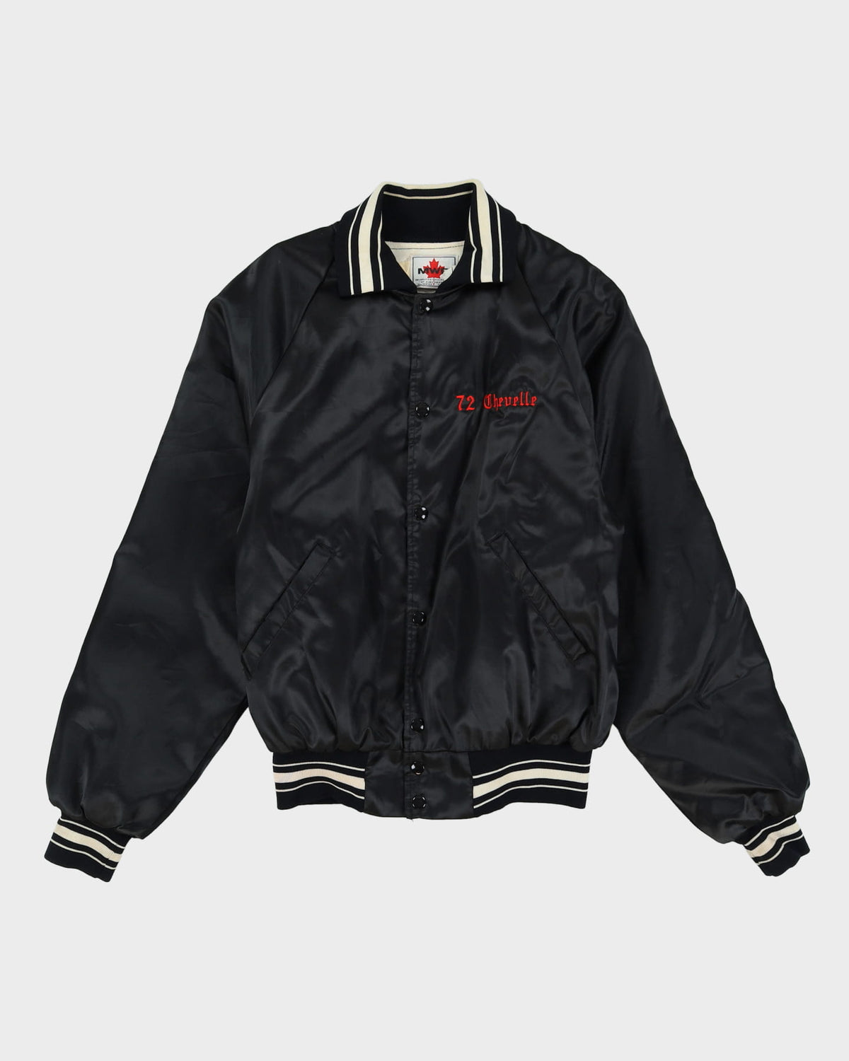 Vintage 80s MWG 72 Chevelle Mighty Mouse Black Bomber Baseball Jacket - M