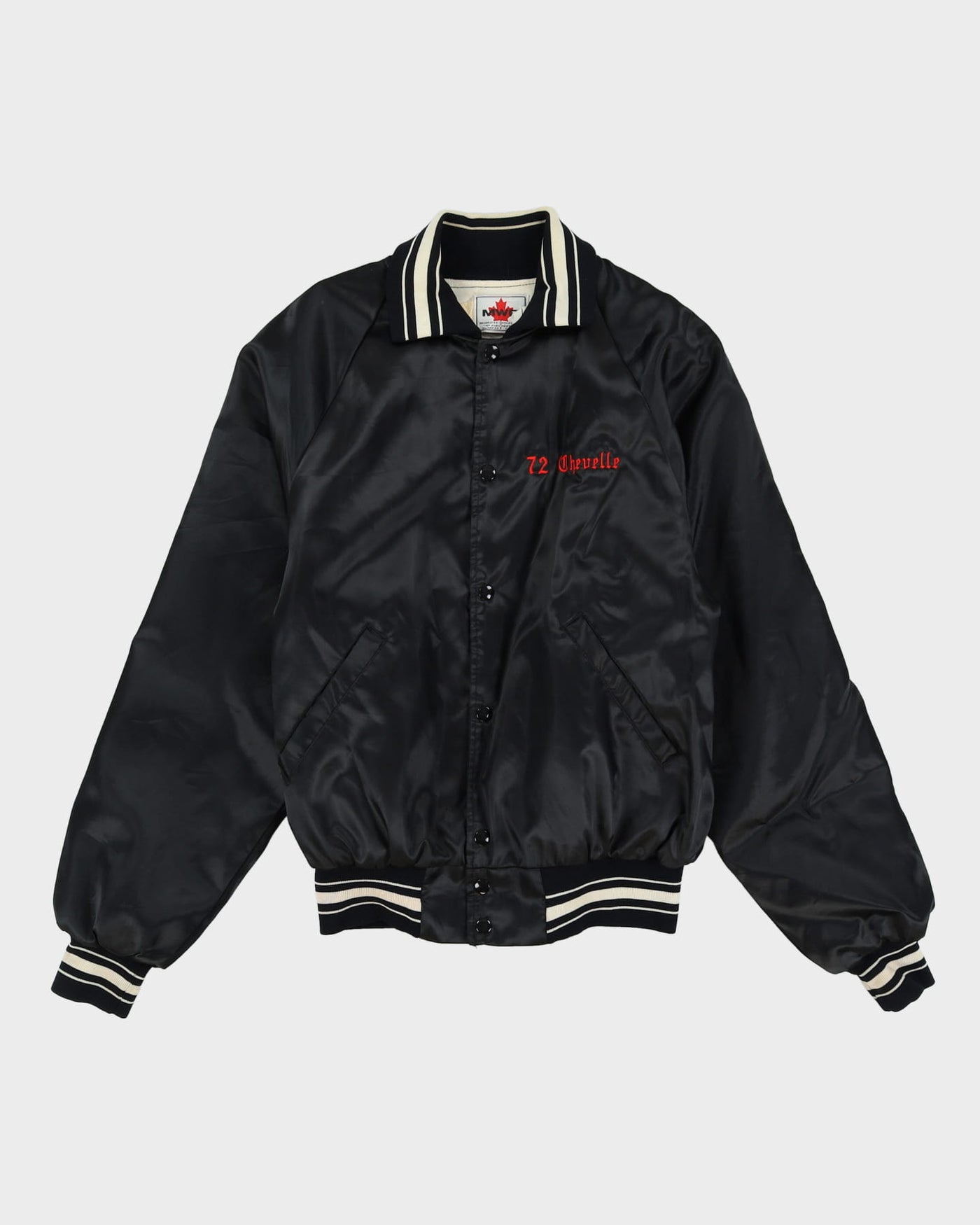 Vintage 80s MWG 72 Chevelle Mighty Mouse Black Bomber Baseball Jacket - M