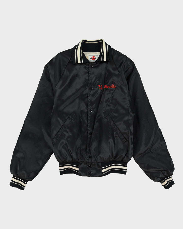 Vintage 80s MWG 72 Chevelle Mighty Mouse Black Bomber Baseball Jacket - M