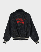 Vintage 80s MWG 72 Chevelle Mighty Mouse Black Bomber Baseball Jacket - M