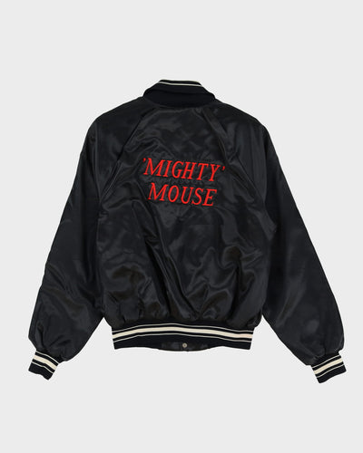 Vintage 80s MWG 72 Chevelle Mighty Mouse Black Bomber Baseball Jacket - M