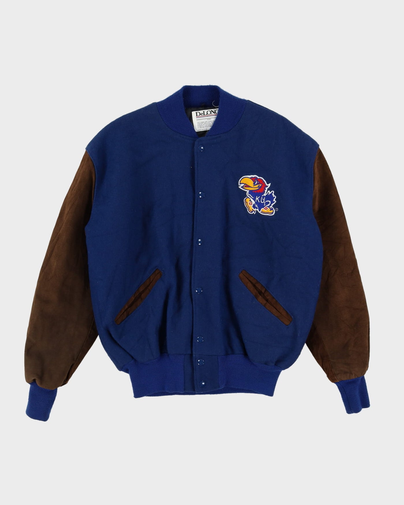 Vintage 90s NCAA KU University of Kansas Jayhawks Baseball Jacket - L