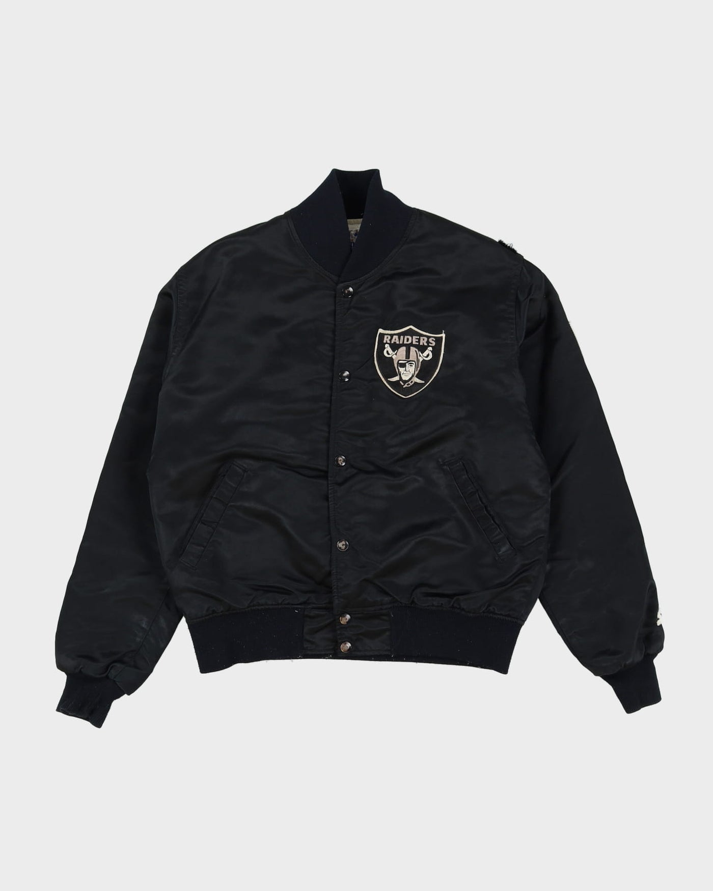 Raiders satin bomber jacket deals