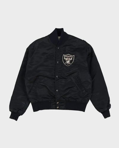80s NFL Las Vegas / Oakland / Los Angeles Raiders Pro Line Starter Black Satin Bomber Jacket - M