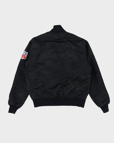 80s NFL Las Vegas / Oakland / Los Angeles Raiders Pro Line Starter Black Satin Bomber Jacket - M